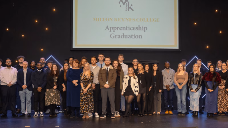Apprentices from MK College at their apprenticeship graduation event.