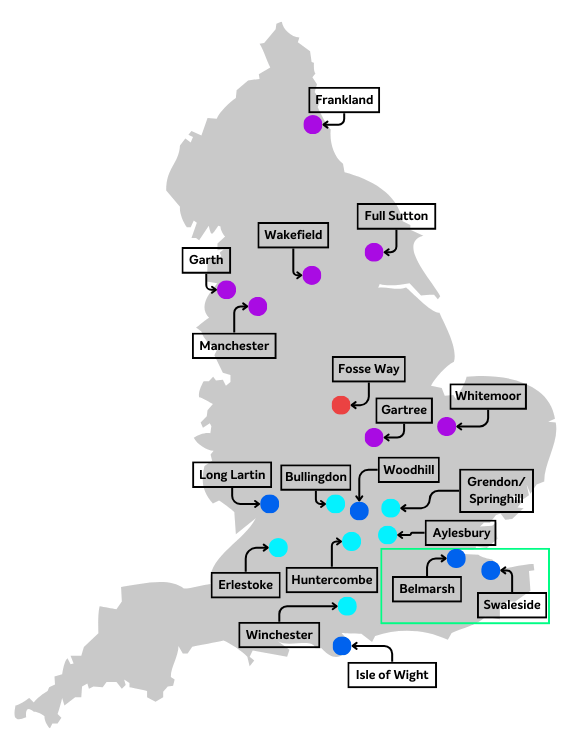 Our prison locations