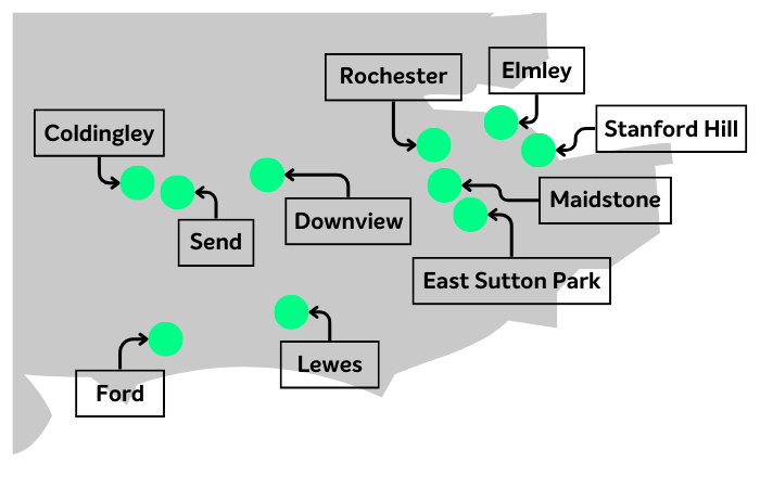 South east prison locations