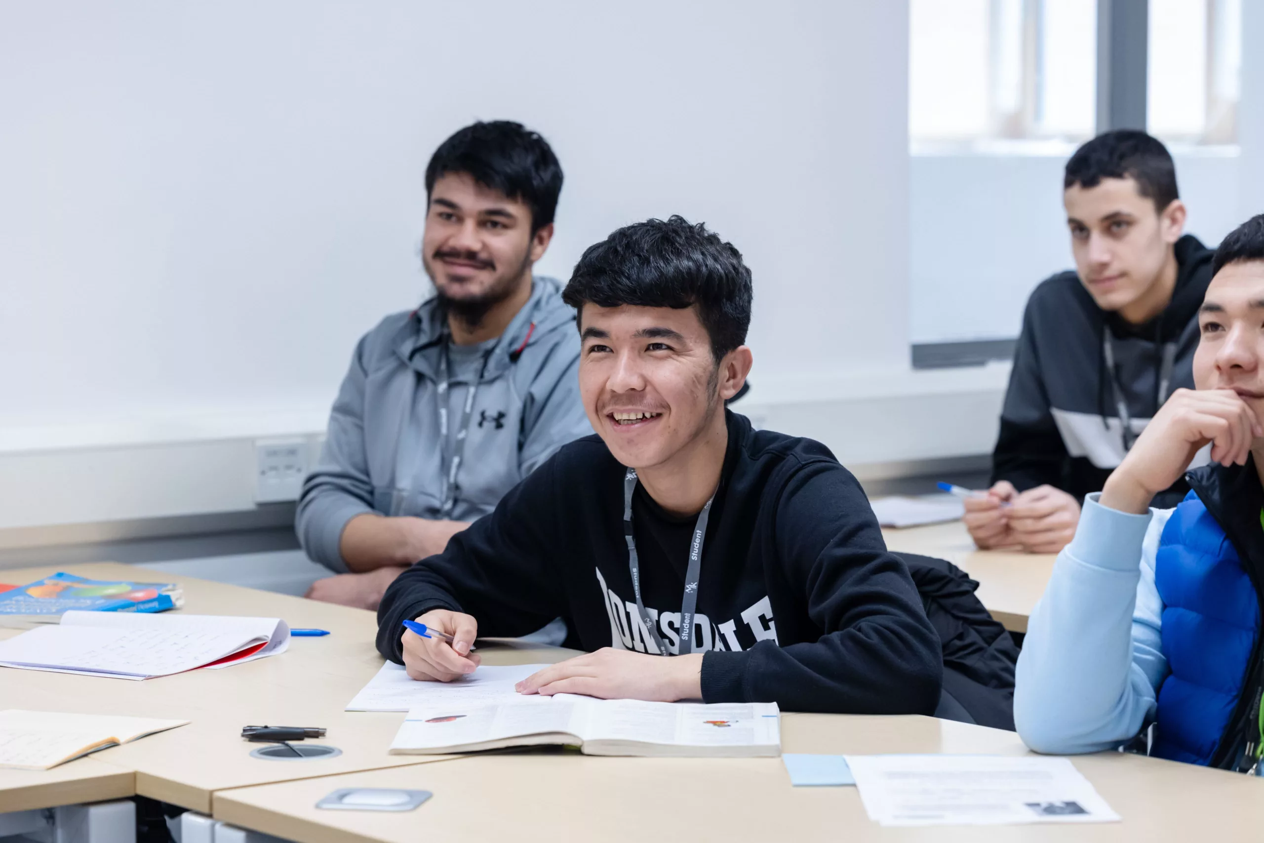 Students learning in a classroom