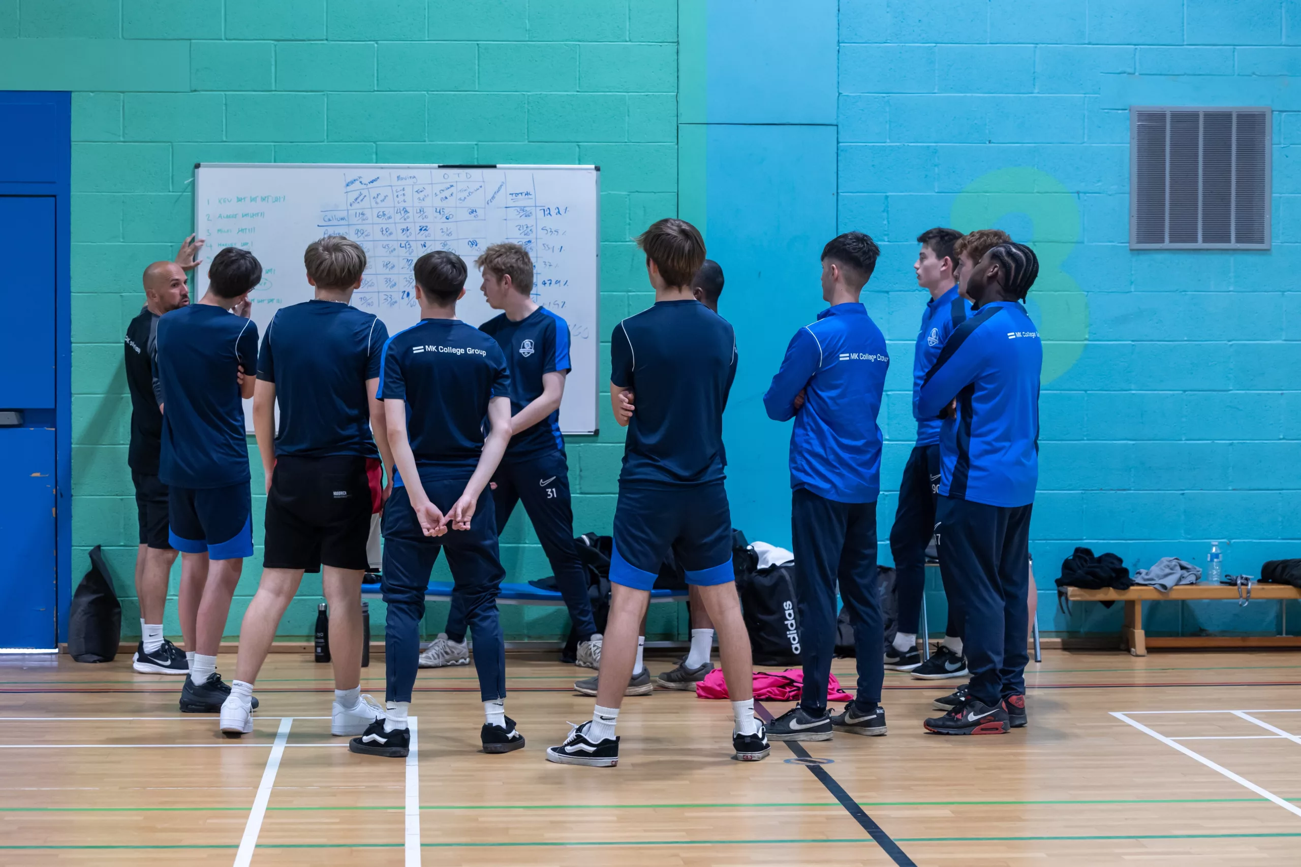 Sports students in sports hall